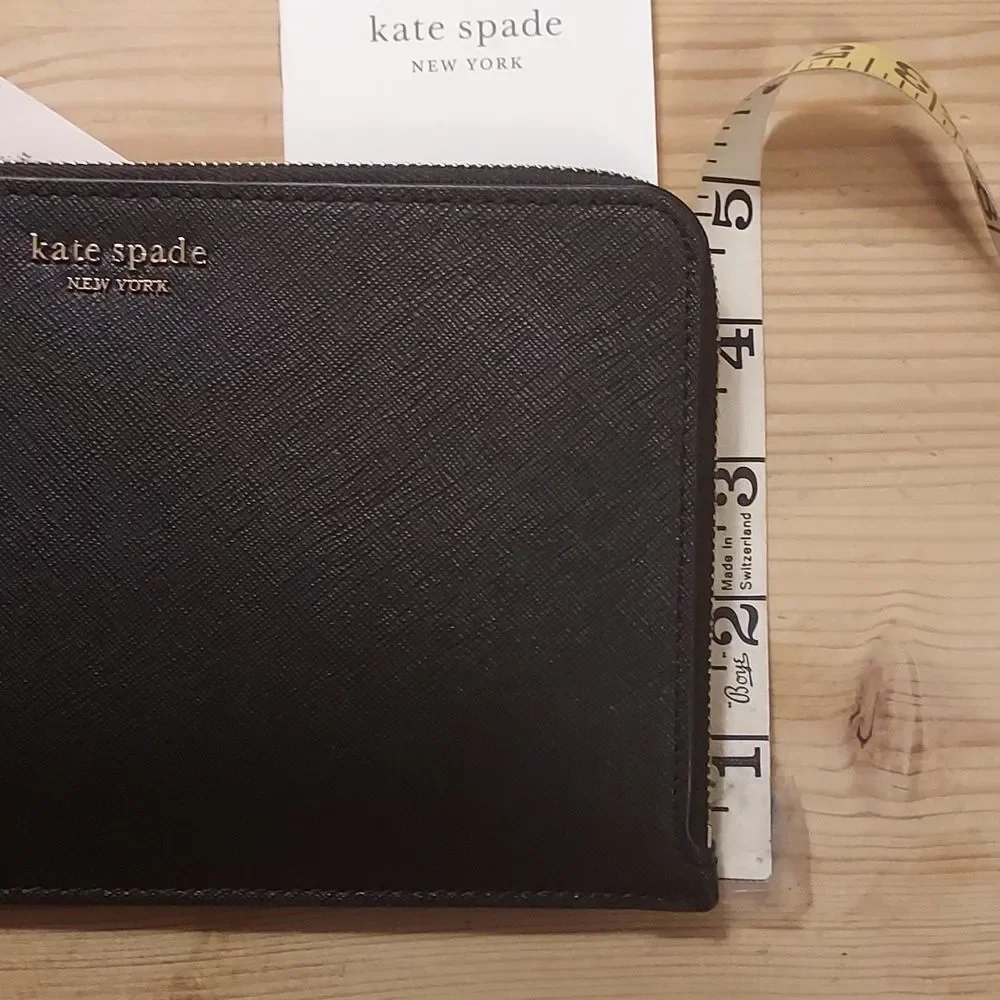 Kate Spade Black Wallet Medium Zip Wristlet Phone Wallet Cameron
